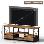 55" TV Stand with Fabric Drawers-Brown