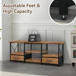55" TV Stand with Fabric Drawers-Brown