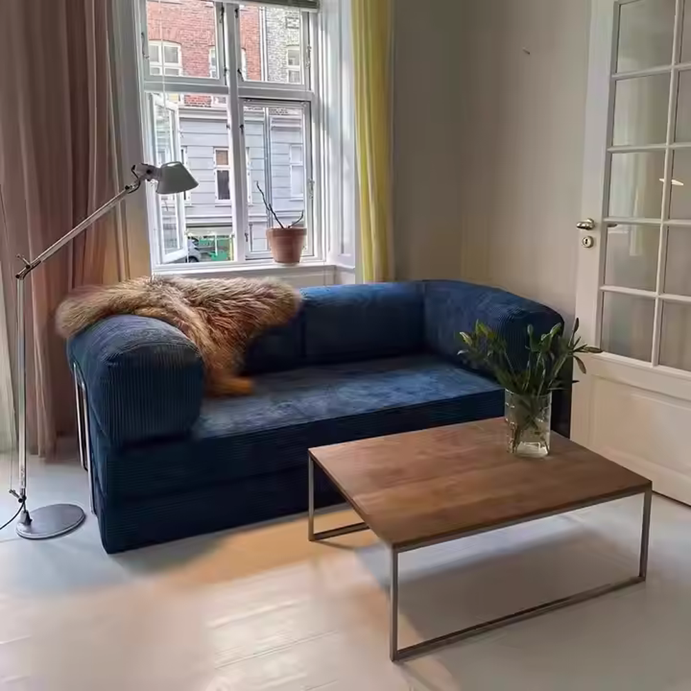 Minimalist Corduroy Living Room Modular Sectional Cozy Sofa Bed Vacuum Compressed Sofa