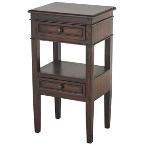 Deco 79 Wood Side End Accent Table 2 Drawers and 1 Shelf End Table, Side Table 16" x 12" x 29", Brown