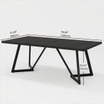 Tribesigns 70.86-Inch Large Dining Table for 6-8, Modern Dining Room Table with Metal Frame, Rectangular Kitchen Dinner Table for Home Dining Room Family (Black)