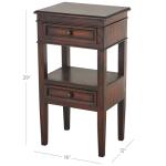 Deco 79 Wood Side End Accent Table 2 Drawers and 1 Shelf End Table, Side Table 16" x 12" x 29", Brown