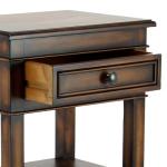 Deco 79 Wood Side End Accent Table 2 Drawers and 1 Shelf End Table, Side Table 16" x 12" x 29", Brown