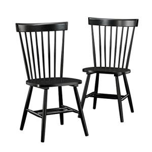 Sauder New Grange Spindle Back Chairs, Black finish, L: 20.47" x W: 21.26" x H: 36.22",