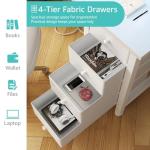 Lufeiya White Desk with Drawers Storage - 47 inch Home Office Computer Gaming Desks with Monitor Stand LED Lights and Power Outlets, White