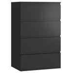 FOTOSOK Black Dresser, 4 Drawer Dresser Modern Storage Chest of Drawers 23.6L x 15.7W x 31.5H in, Black Dressers Storage Cabinet with 4 Drawers for Home Office