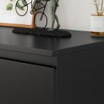 FOTOSOK Black Dresser, 4 Drawer Dresser Modern Storage Chest of Drawers 23.6L x 15.7W x 31.5H in, Black Dressers Storage Cabinet with 4 Drawers for Home Office