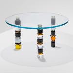 Imported European style entrance Lux crystal coffee round side table sand flash purchase