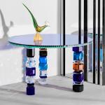 Imported European style entrance Lux crystal coffee round side table sand flash purchase