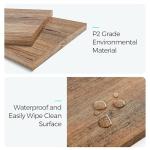 LINSY HOME Farmhouse Coffee Table with Storage, Wood Coffee Table for Living Room, Open Display Area and Storage Drawers with Metal Handles, Chic Style with Curved Base, Brown