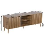 Mid Century Modern TV Stand for Televisions up to 70 Inches, with Sliding Doors and Storage, Television Stands, TV Consoles, Med