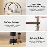 HOOBRO 5 Tier Open Bookshelf, Industrial Arched Bookcase Display Shelf Rack, Wooden Bookcase Storage Shelf Metal Frame, Tall Storage Organizer for Home, Easy Assembly, Rustic Brown BF176SJ01