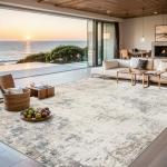 Area Rugs 9x12 Living Room - Washable Rug Modern Abstract Soft Large Neutral Non-Slip Carpet Indoor Floor Stain Resistant Thin Carpets for Bedroom Dining Room Farmhouse Nursery Home Office Multi