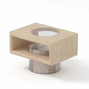 Bedroom Wood Natural Marble Bedside Table Luxury Wood Bedside Table