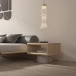 Bedroom Wood Natural Marble Bedside Table Luxury Wood Bedside Table