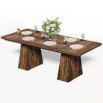 LITTLE TREE Dining Table for 4-6 People, Wooden Table, Rectangle Furniture with Heavy Duty Legs, Modern Kitchen Table for Home, Dining Room, Brown