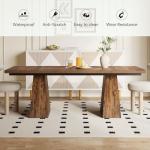 LITTLE TREE Dining Table for 4-6 People, Wooden Table, Rectangle Furniture with Heavy Duty Legs, Modern Kitchen Table for Home, Dining Room, Brown