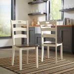 Signature Design by Ashley Woodanville 18" Cottage Ladderback Dining Chair, 2 Count, Cream & Brown