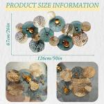 edaknez Metal Wall Decor for Living Room, Metal Flower Wall Art, 3D Stacked Leaves Wall Art Decor, Modern Lotus Flower Hanging Wall Decor (C 50 inch x 26 inch)