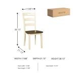 Signature Design by Ashley Woodanville 18" Cottage Ladderback Dining Chair, 2 Count, Cream & Brown