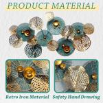 edaknez Metal Wall Decor for Living Room, Metal Flower Wall Art, 3D Stacked Leaves Wall Art Decor, Modern Lotus Flower Hanging Wall Decor (C 50 inch x 26 inch)