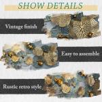 edaknez Metal Wall Decor for Living Room, Metal Flower Wall Art, 3D Stacked Leaves Wall Art Decor, Modern Lotus Flower Hanging Wall Decor (C 50 inch x 26 inch)