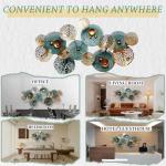 edaknez Metal Wall Decor for Living Room, Metal Flower Wall Art, 3D Stacked Leaves Wall Art Decor, Modern Lotus Flower Hanging Wall Decor (C 50 inch x 26 inch)