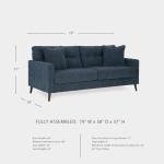 Signature Design by Ashley Bixler Classic Tufted Sofa with Removable Cushions, Blue