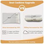 Baveke Ottoman Foot Rest- Bamboo Foldable Stool, Foot Stools Small Ottman with Upholstered & X Legs, Folding Stool for Makeup, Bedroom and Living Room (Large Beige)