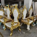 classic cheap wedding royal throne chair gold for bride and groom, event party queen king throne chair