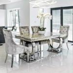 Modern Luxury Kitchen Restaurant Tables and 6 Chairs Sets Grey High End Marble Dining Table Set for Home Dining Table Set диван