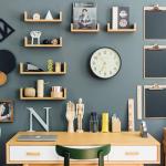 NEWGATE® Master Edwards Wall Clock | Mid Century Style Clock | 12 inch | Deep Metal case in matt Dark Gray | Modern Retro Design for Kitchen, Living Room or Office