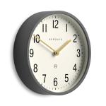 NEWGATE® Master Edwards Wall Clock | Mid Century Style Clock | 12 inch | Deep Metal case in matt Dark Gray | Modern Retro Design for Kitchen, Living Room or Office