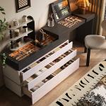 Dresser, chest of drawers, integrated bedroom, bedside dressing table, flip cover, dresser