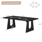 Tribesigns Large Dining Table for 6-8 People, 70.9-Inch Modern Kitchen Table for Dinner with Black Wooden Legs, Rectangular Kitchen Dining Table for Dining Room, Living Room, Home Furniture (Black)