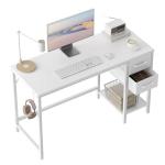 CubiCubi Computer Desk with 2 Drawers, 40 Inch Small Home Office Desk with Storage Study Writing Table, Pure White