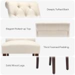 Tufted Dining Chairs Set of 6, Upholstered Parsons Dining Room Chairs, Fabric Kitchen Side Chair with Wood Legs, Beige