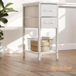 CubiCubi Computer Desk with 2 Drawers, 40 Inch Small Home Office Desk with Storage Study Writing Table, Pure White