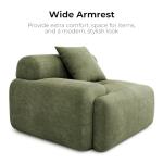 LIKIMIO 118" Modern L-Shaped Modular Sectional Sofa for Living Room, Corduroy Upholstery Green, Oversized 3-Seater Couch with Deep Seat and Movable Ottoman – No Assembly