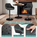 Yaheetech Bar Stools Set of 2, PU Leather Swivel Counter Height Barstools, Adjustable Bar Chairs with Backrest and Footrest, Kitchen Island Stool for Home Kitchen, Black
