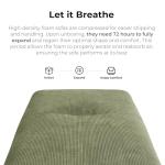 LIKIMIO 118" Modern L-Shaped Modular Sectional Sofa for Living Room, Corduroy Upholstery Green, Oversized 3-Seater Couch with Deep Seat and Movable Ottoman – No Assembly