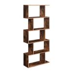 VASAGLE Bookcase, 5-Tier Bookshelf, Display Shelf and Room Divider, Freestanding Decorative Storage Shelving, Rustic Brown ULBC62BX, 27.6”L x 9.4”W x 62.6”H (70 x 24 x 159 cm)