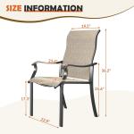 Patio Dining Chairs Set of 4, High Back Wide Seat Outdoor Furniture Chairs with All Weather Breathable Textilene, for Lawn Gard