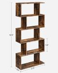 VASAGLE Bookcase, 5-Tier Bookshelf, Display Shelf and Room Divider, Freestanding Decorative Storage Shelving, Rustic Brown ULBC62BX, 27.6”L x 9.4”W x 62.6”H (70 x 24 x 159 cm)
