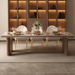 Marble Side Dining Table Kitchen Lounge Service Extending Chairs Dining Table Salon Conference Mesas De Jantar Home Furniture