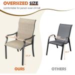Patio Dining Chairs Set of 4, High Back Wide Seat Outdoor Furniture Chairs with All Weather Breathable Textilene, for Lawn Gard