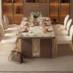 Marble Side Dining Table Kitchen Lounge Service Extending Chairs Dining Table Salon Conference Mesas De Jantar Home Furniture