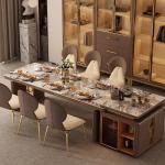 Marble Side Dining Table Kitchen Lounge Service Extending Chairs Dining Table Salon Conference Mesas De Jantar Home Furniture