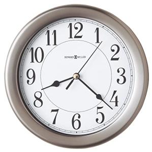 Howard Miller Aries Wall Clock - Round Analog Clock, Sturdy Metal Frame, Quartz Movement, Battery Operated, Silent Non-Ticking, Easy-to-Read Display, Black Arabic Numeral, Modern Home and Office Decor