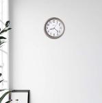 Howard Miller Aries Wall Clock - Round Analog Clock, Sturdy Metal Frame, Quartz Movement, Battery Operated, Silent Non-Ticking, Easy-to-Read Display, Black Arabic Numeral, Modern Home and Office Decor